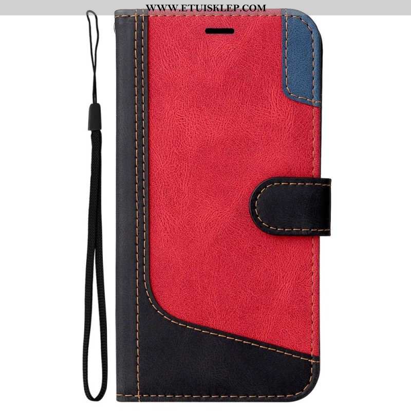 Etui Folio do Oppo A54 5G / A74 5G Dwukolorowy Z Paskiem